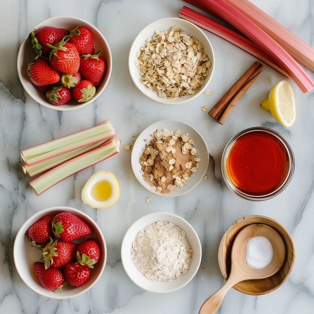 Healthy Strawberry Rhubarb Crisp