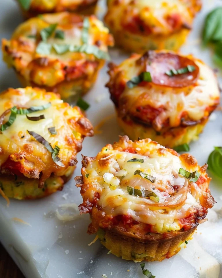 Low Carb Cauliflower Pizza Muffins
