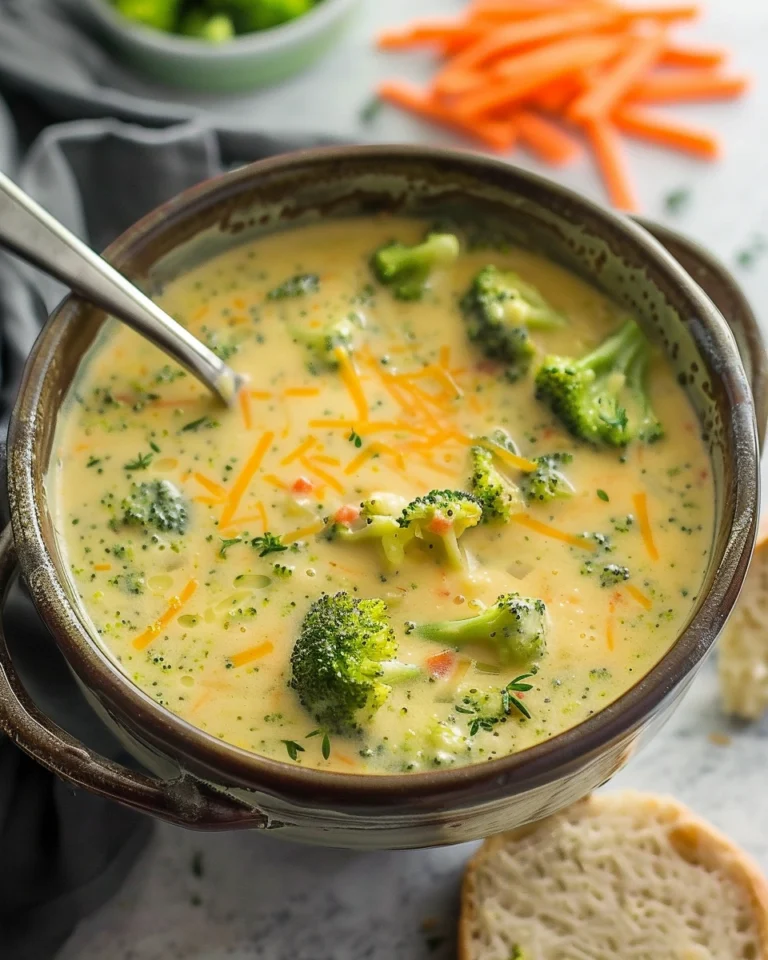 High Protein Broccoli Cheddar Soup