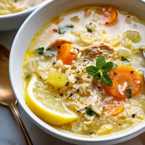 Lemon Chicken Rice Soup