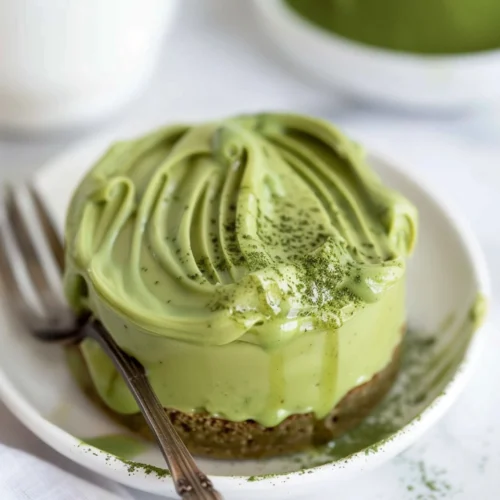 Healthy Single-Serving Matcha Microwave Cake with Matcha Protein Frosting
