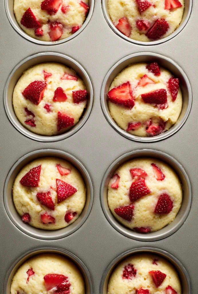 Vegan Strawberry Muffins Process