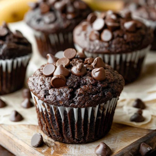Healthier Chocolate Banana Muffins