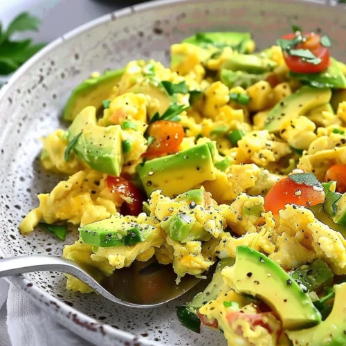 Keto Avocado Egg Scramble