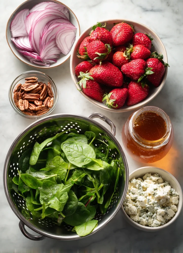 Strawberry Spinach Salad Ingredients