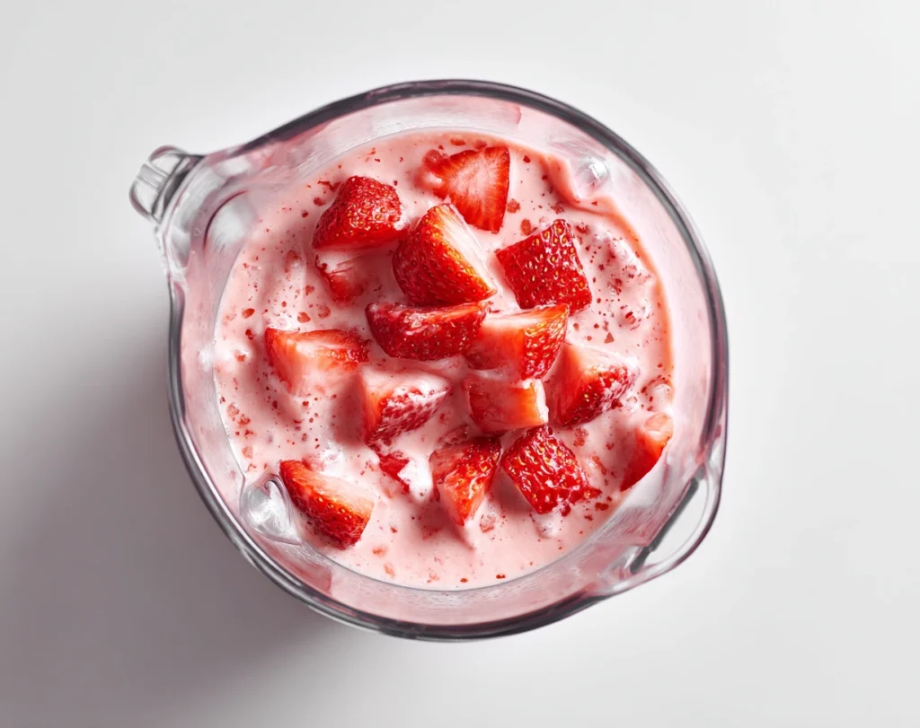 Keto Strawberry Cheesecake Smoothie Process