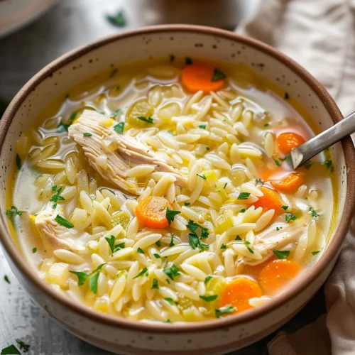 Lemon Chicken Orzo Soup