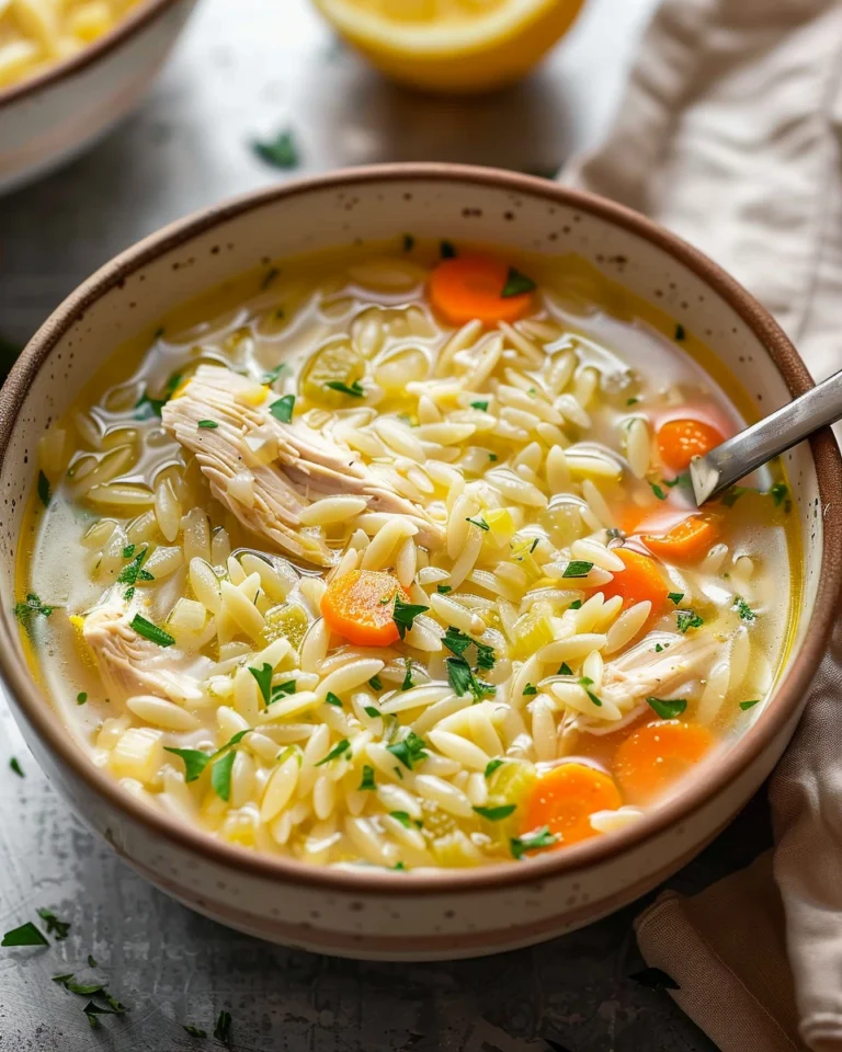Lemon Chicken Orzo Soup