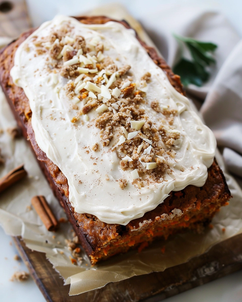 Healthier Carrot Cake Banana Bread with Cinnamon Cream Cheese Frosting