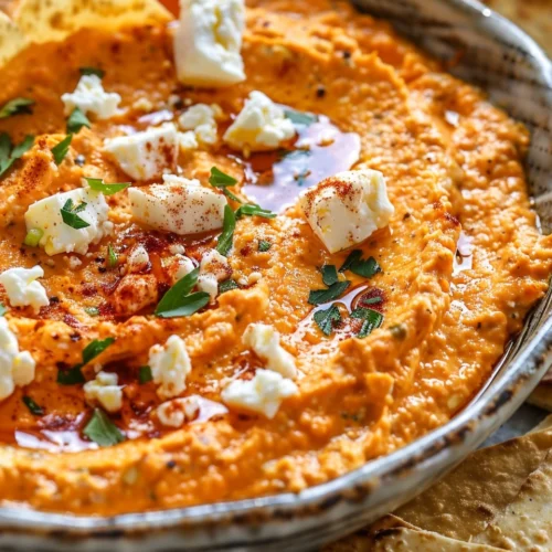 Spicy Roasted Red Pepper Feta Dip
