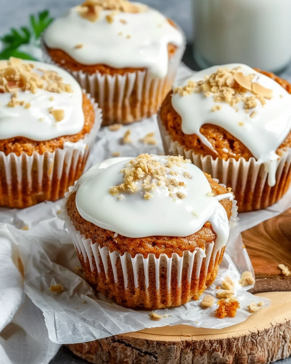 Healthy Carrot Cake Muffins with Cream Cheese Glaze