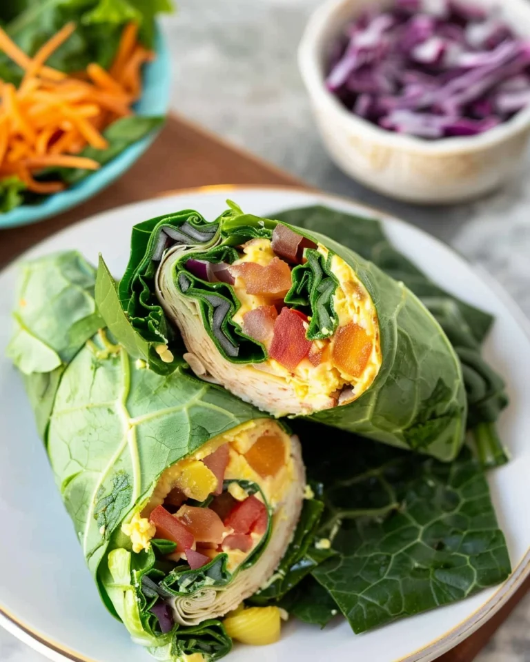 Breakfast Burrito Collard Green Wraps