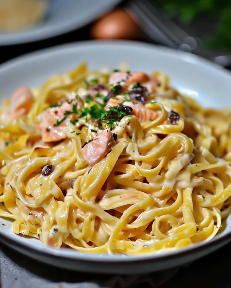 15-Minute Creamy Salmon Linguine