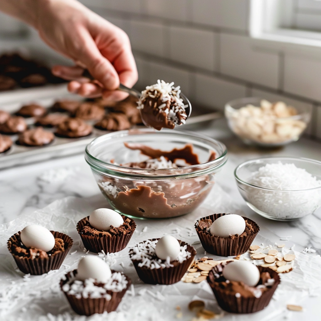 Easy No Bake Sugar Free Keto Spring Chocolate Nests