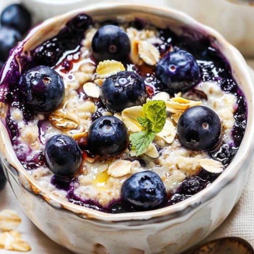 Healthy Baked Blueberry Cottage Cheese Bowls