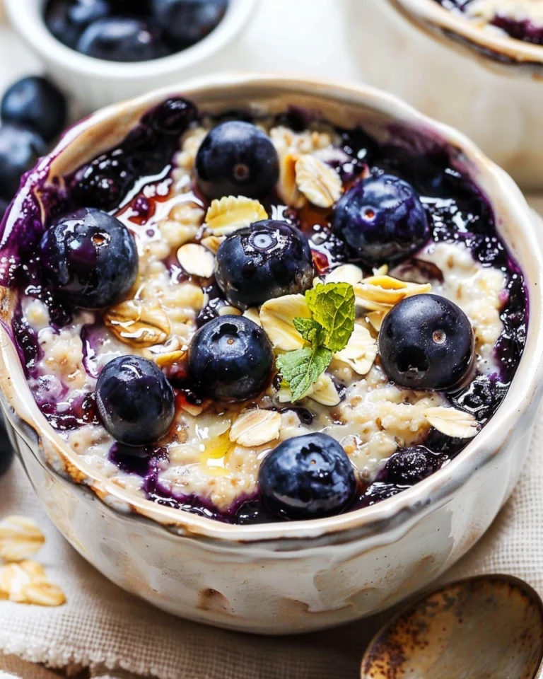 Healthy Baked Blueberry Cottage Cheese Bowls
