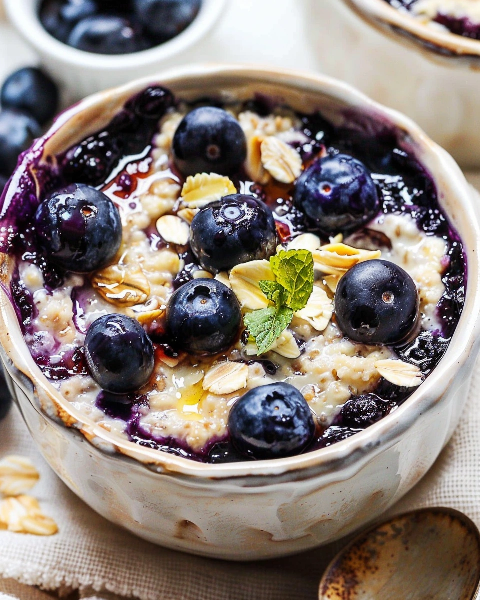 Healthy Baked Blueberry Cottage Cheese Bowls