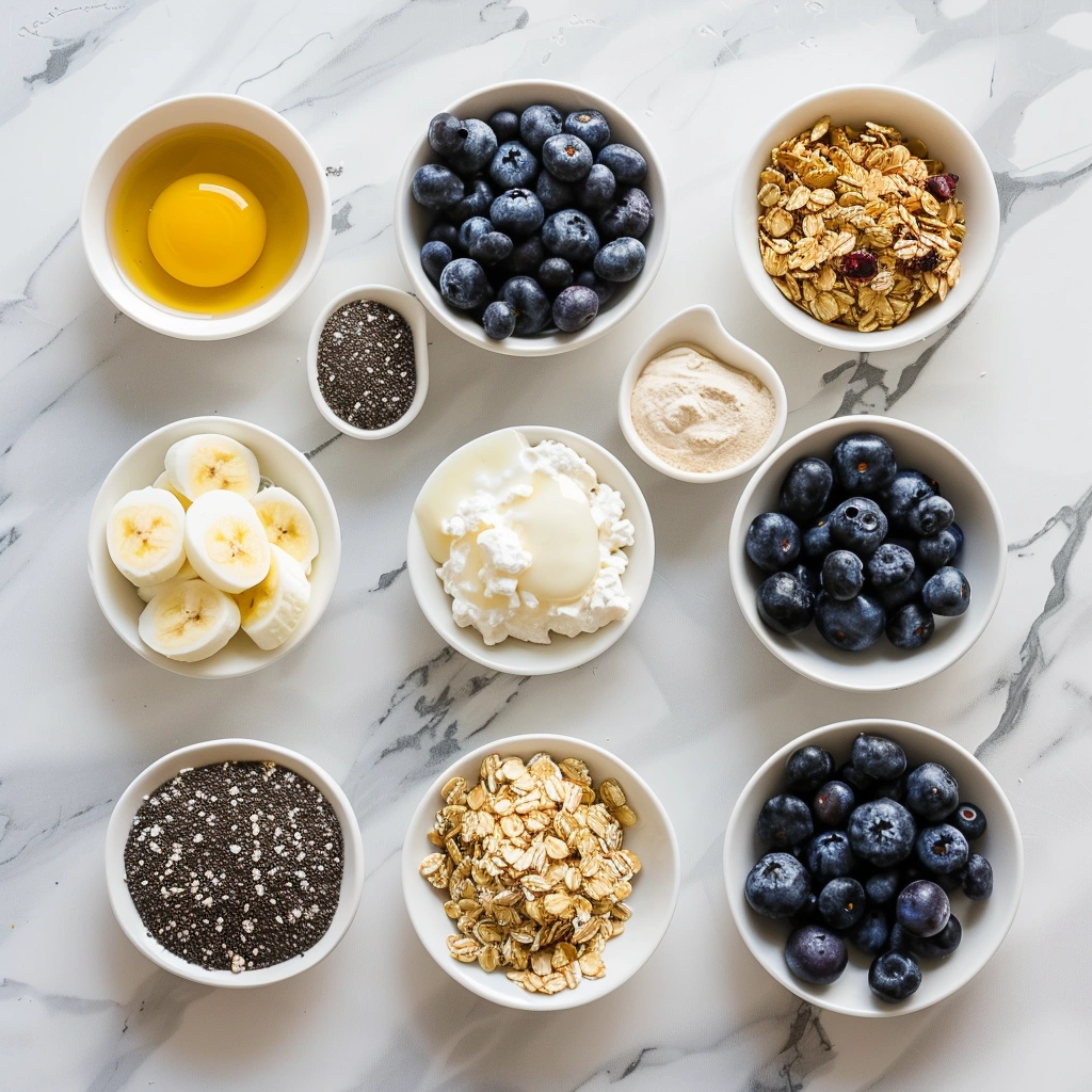 Healthy Baked Blueberry Cottage Cheese Bowls