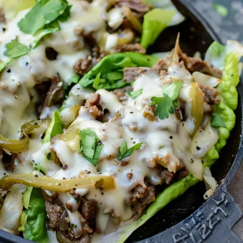 Philly Cheesesteak Lettuce Wraps