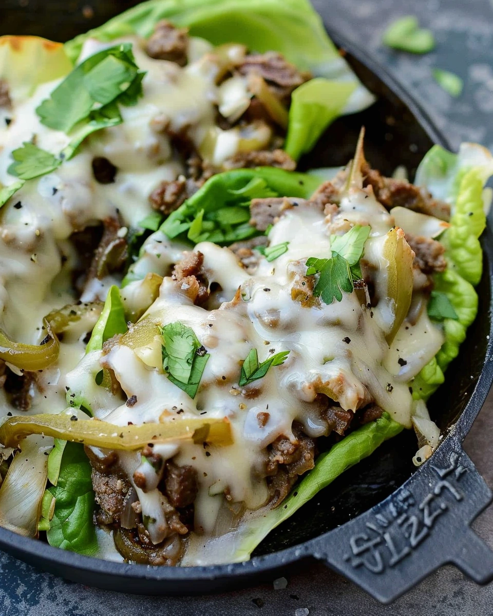 Philly Cheesesteak Lettuce Wraps