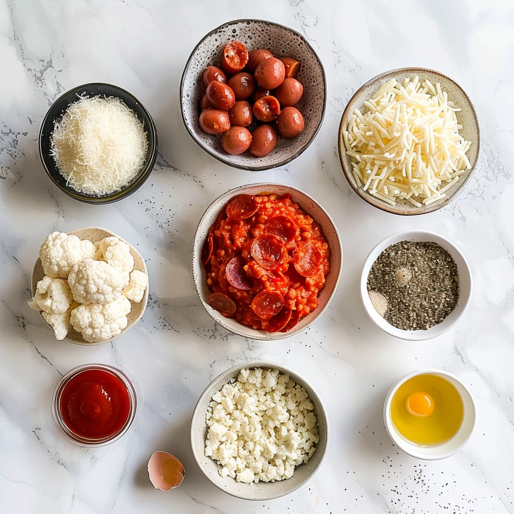 Low Carb Cauliflower Pizza Muffins