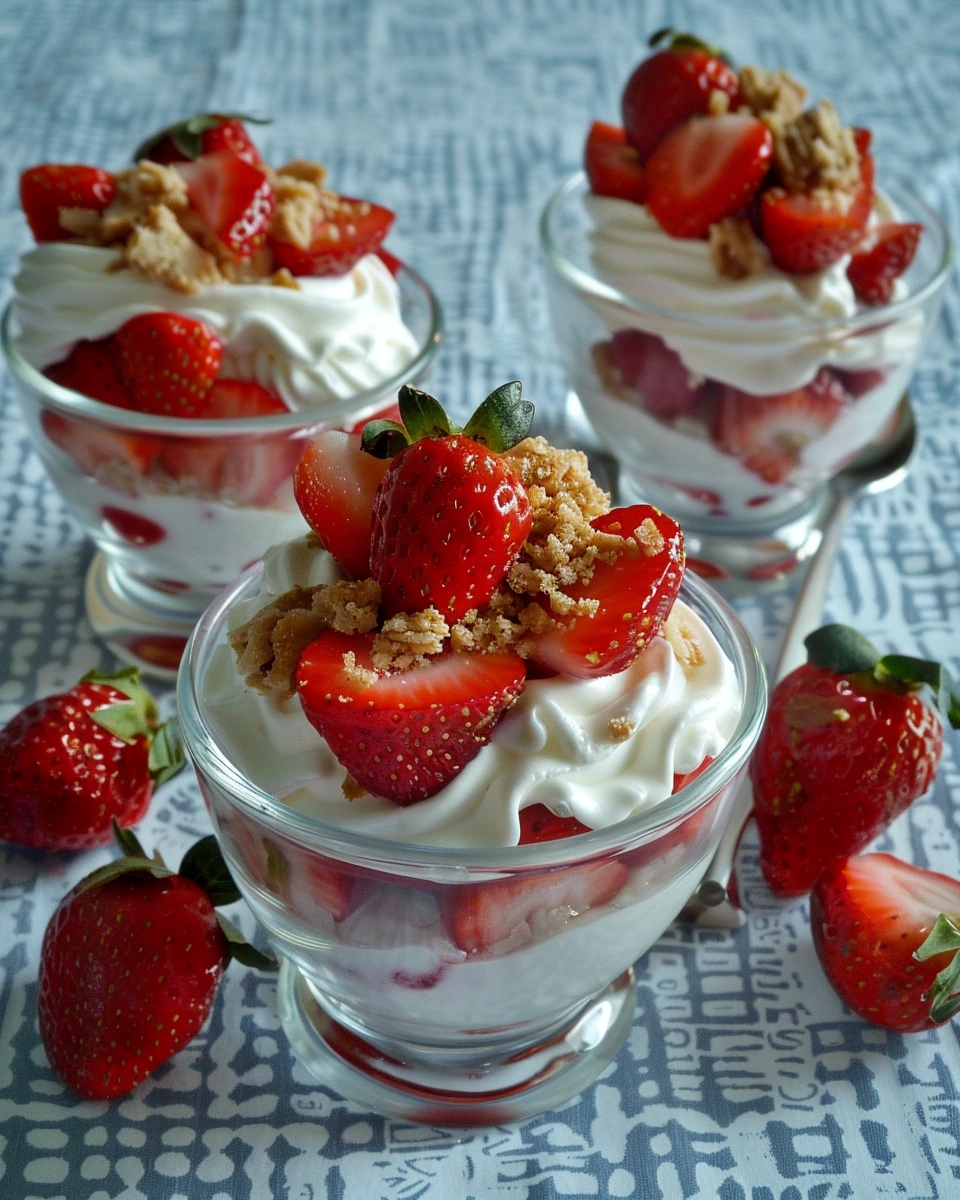 Low Sugar Strawberry Cheesecake Parfait