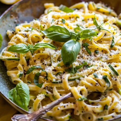 Lemon Basil Zucchini Pasta Alfredo