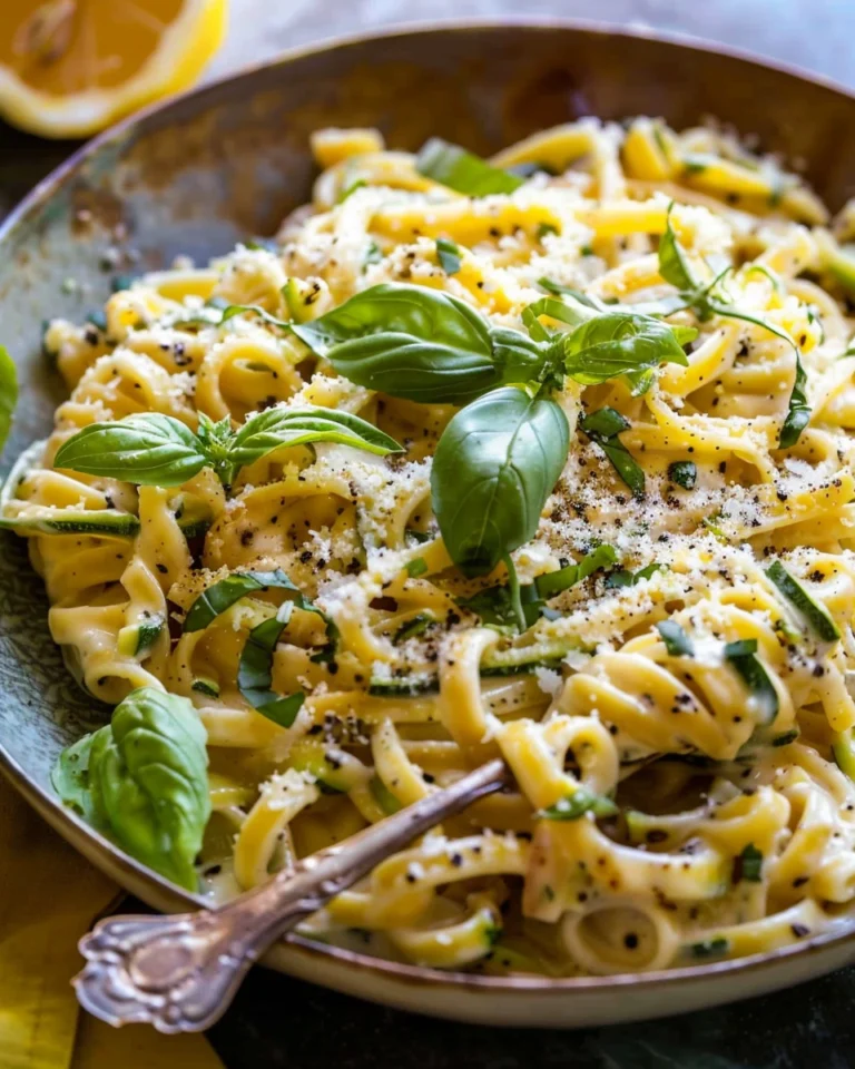 Lemon Basil Zucchini Pasta Alfredo