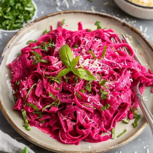 Quick & Easy Creamy Beet Pasta