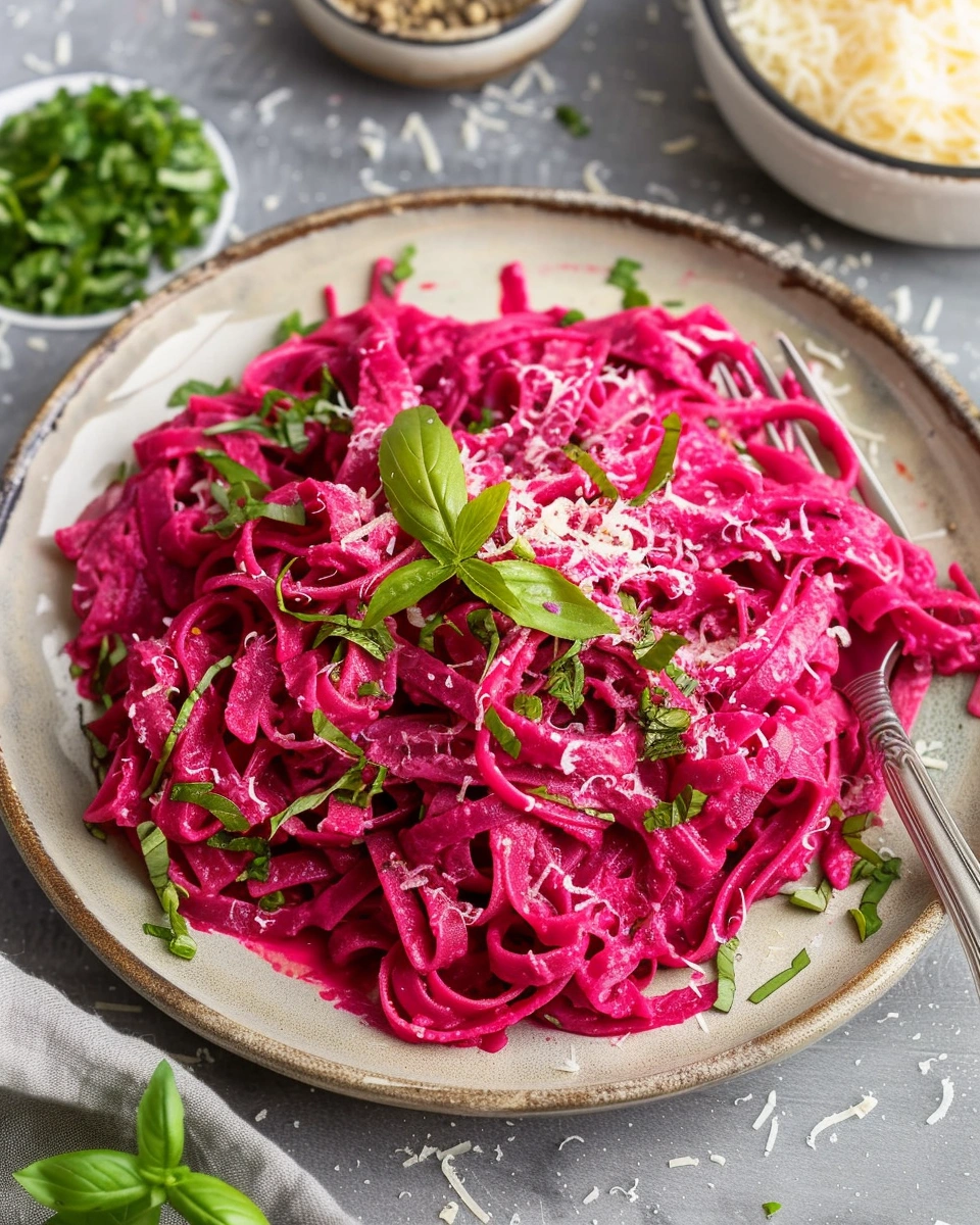 Quick & Easy Creamy Beet Pasta