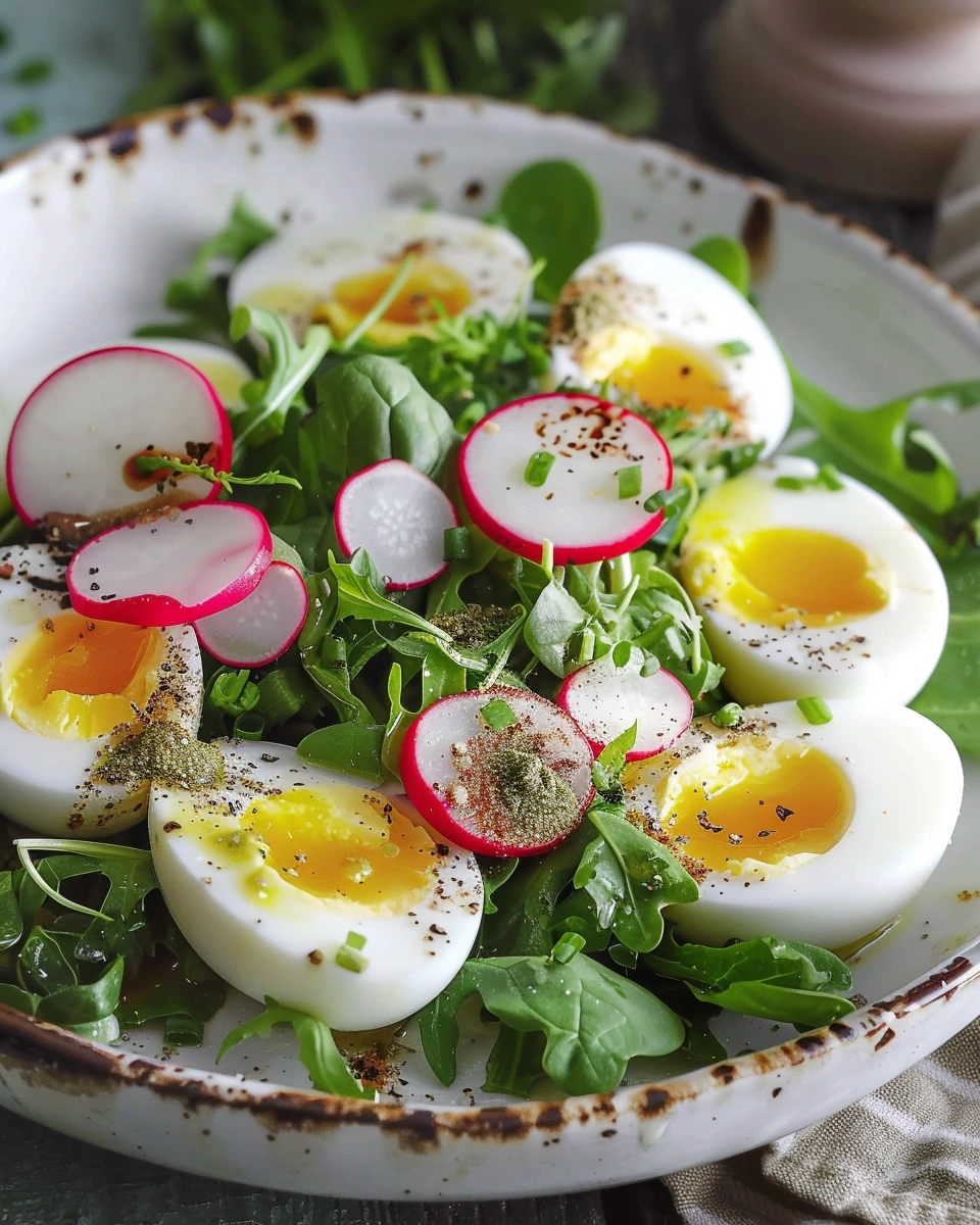 Spring Greens with Radish and Egg