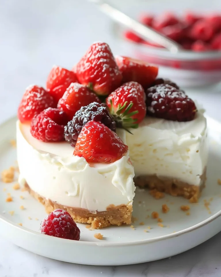 No-Bake Cheesecake (Low-Calorie & Low-Sugar!)