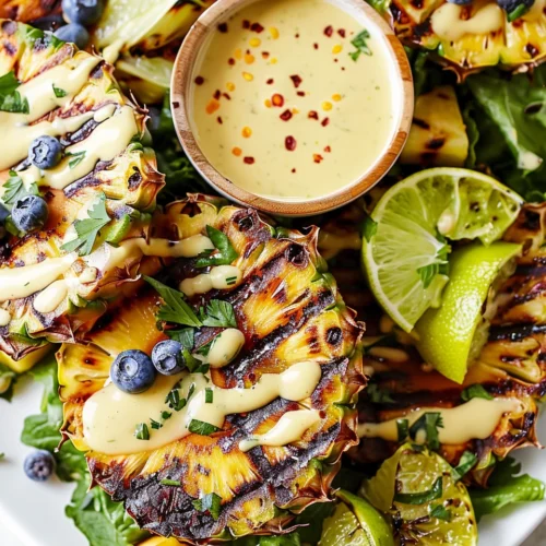 Grilled Pineapple Salad & Creamy Citrus Dressing