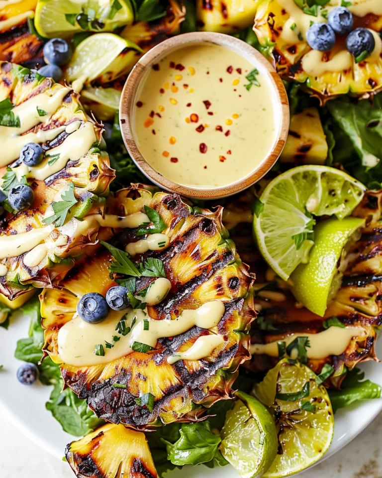 Grilled Pineapple Salad & Creamy Citrus Dressing