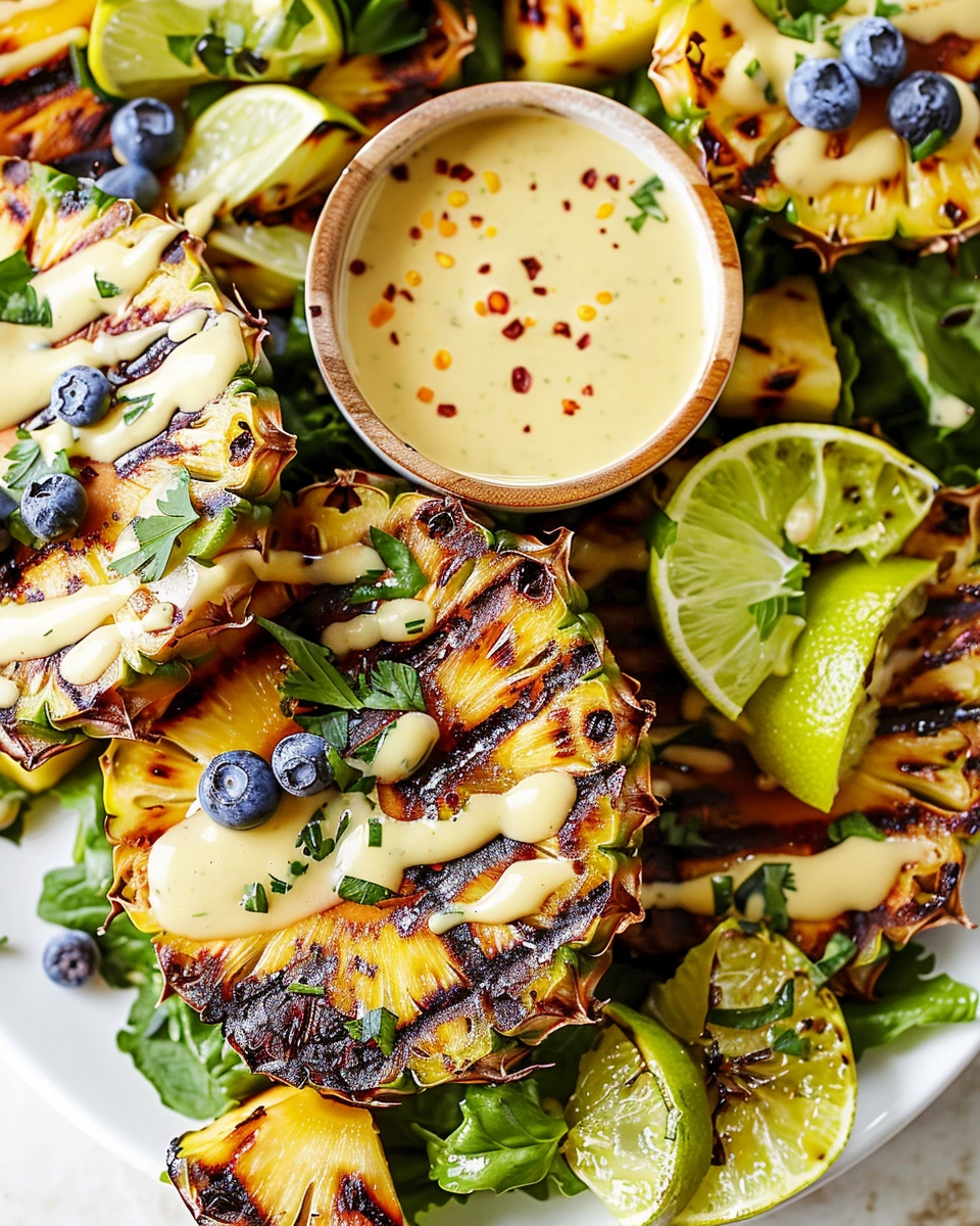 Grilled Pineapple Salad & Creamy Citrus Dressing