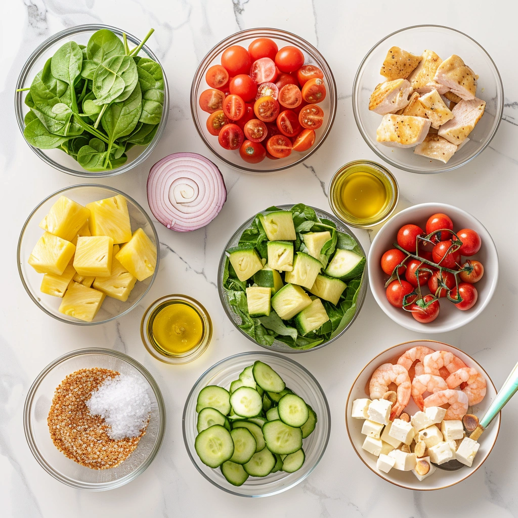Grilled Pineapple Salad & Creamy Citrus Dressing