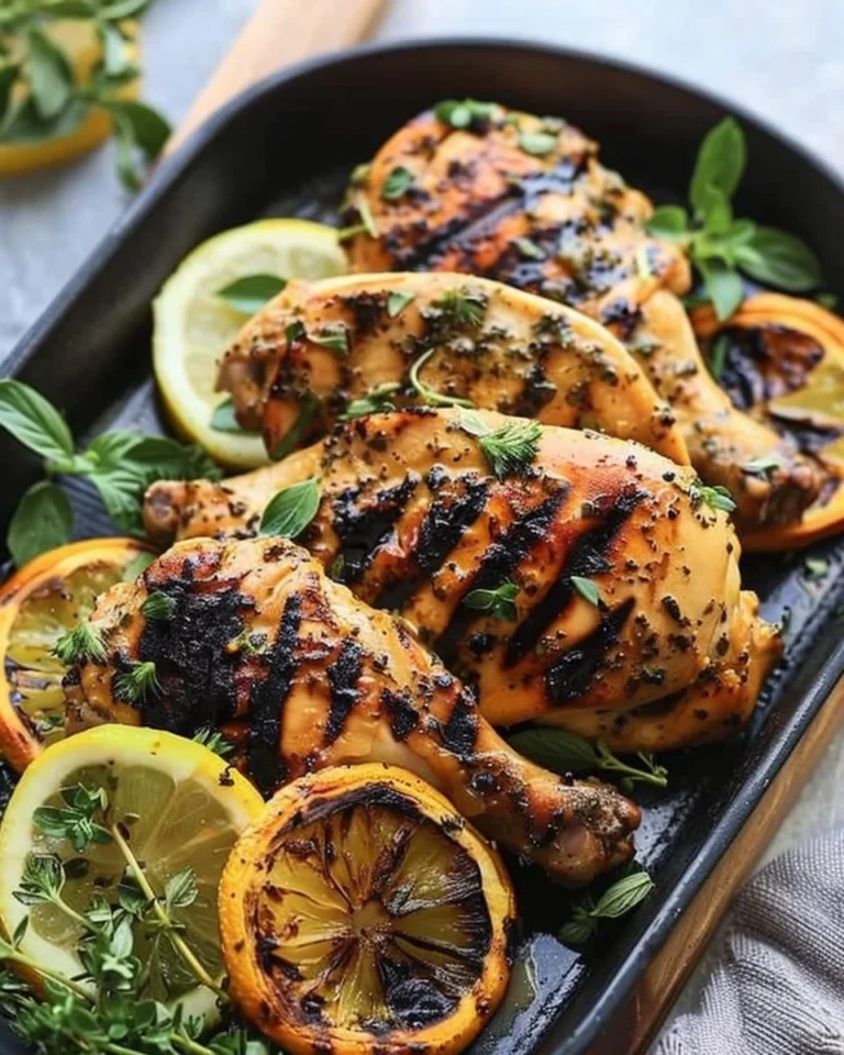 Citrus Dijon Grilled Chicken served on a plate, garnished with vegetables