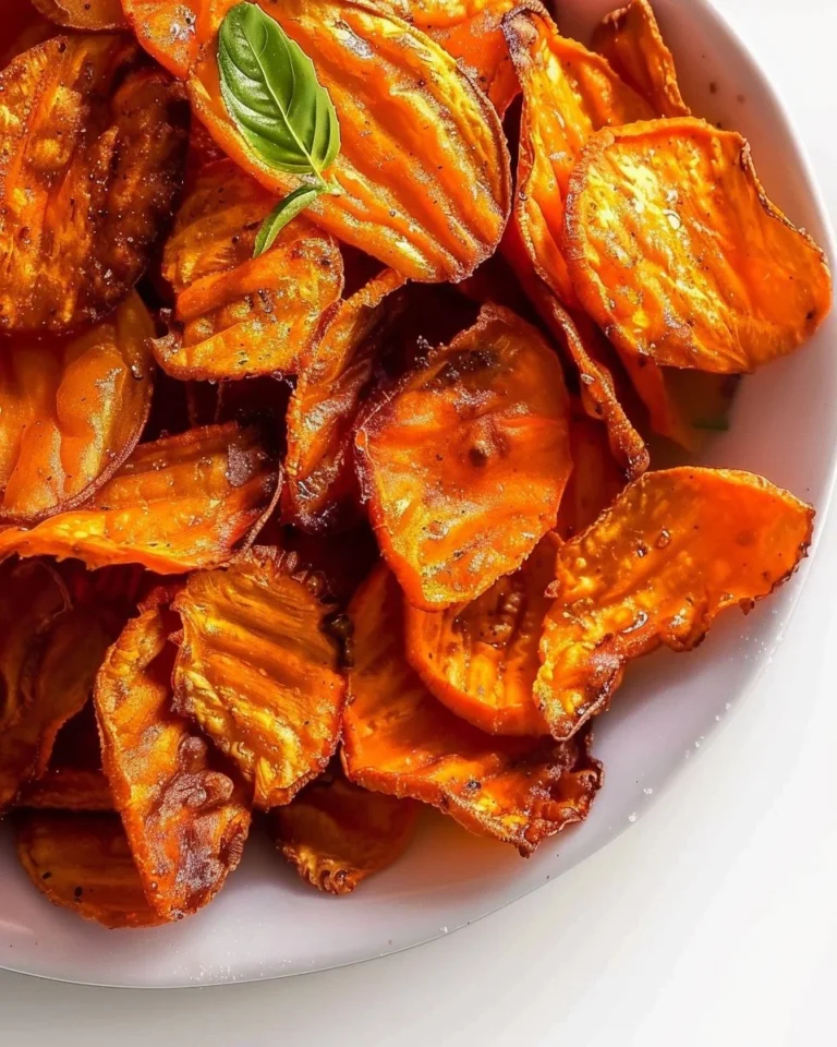 A plate of crispy air fryer carrot chips, a healthy snack option