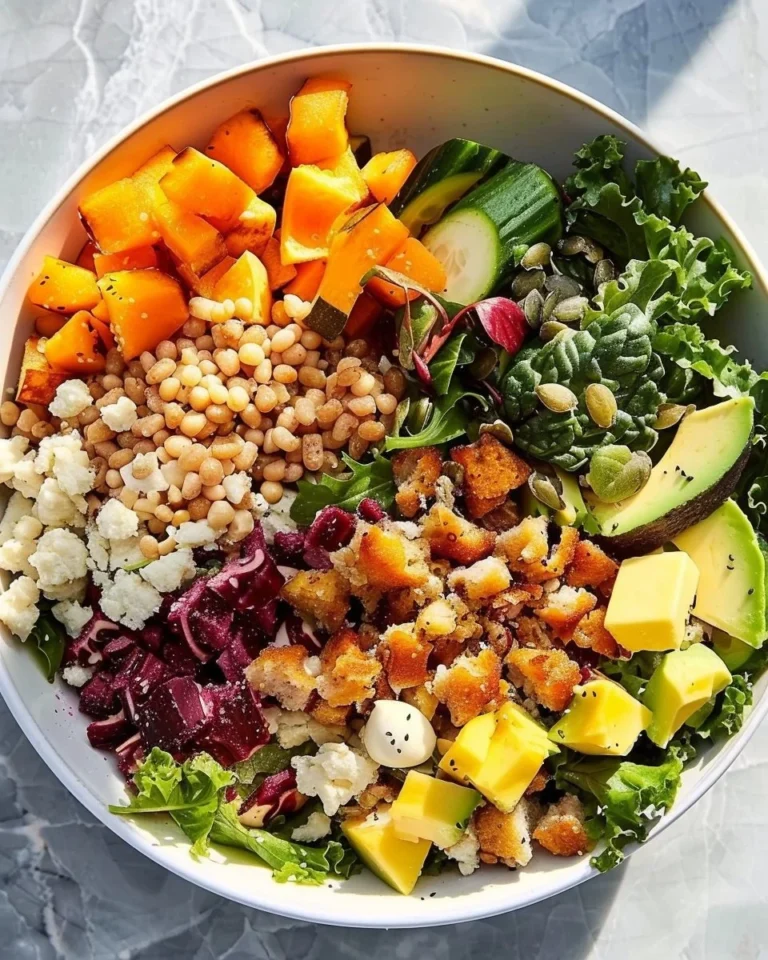 A colorful Harvest Bowl filled with fresh vegetables and grains by Sweetgreen.