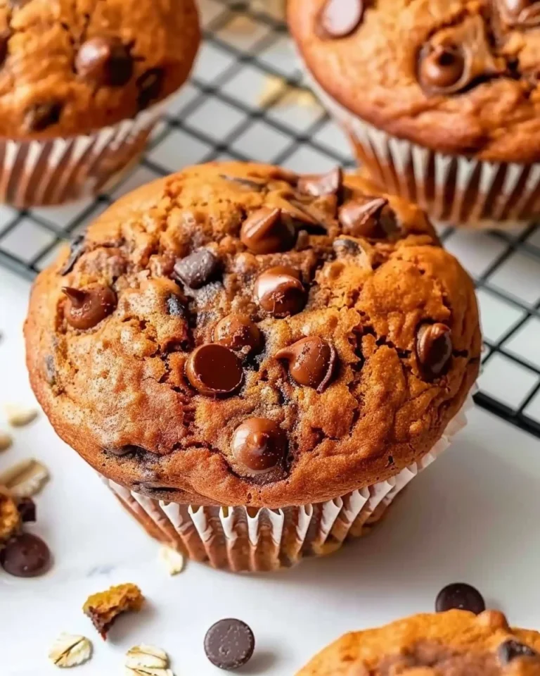Freshly baked pumpkin protein muffins topped with nuts and seeds