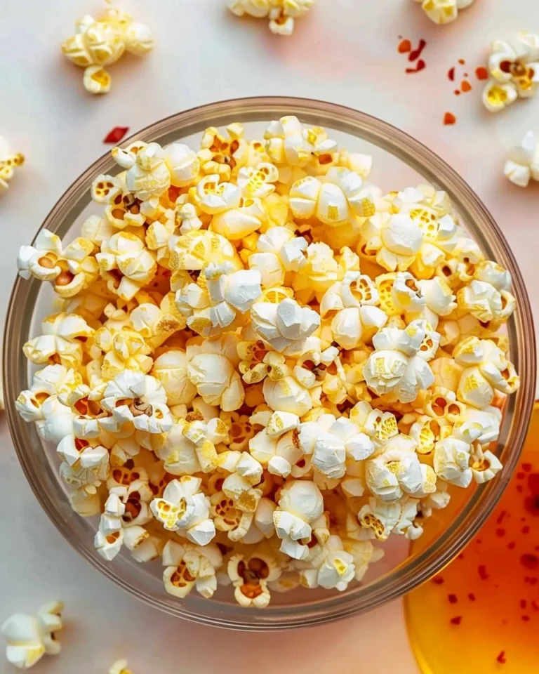 Delicious bowl of spicy honey popcorn with a sweet and spicy flavor