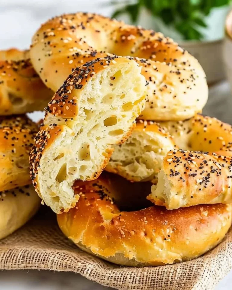 Homemade air fryer bagels, golden and crispy, served on a wooden board.